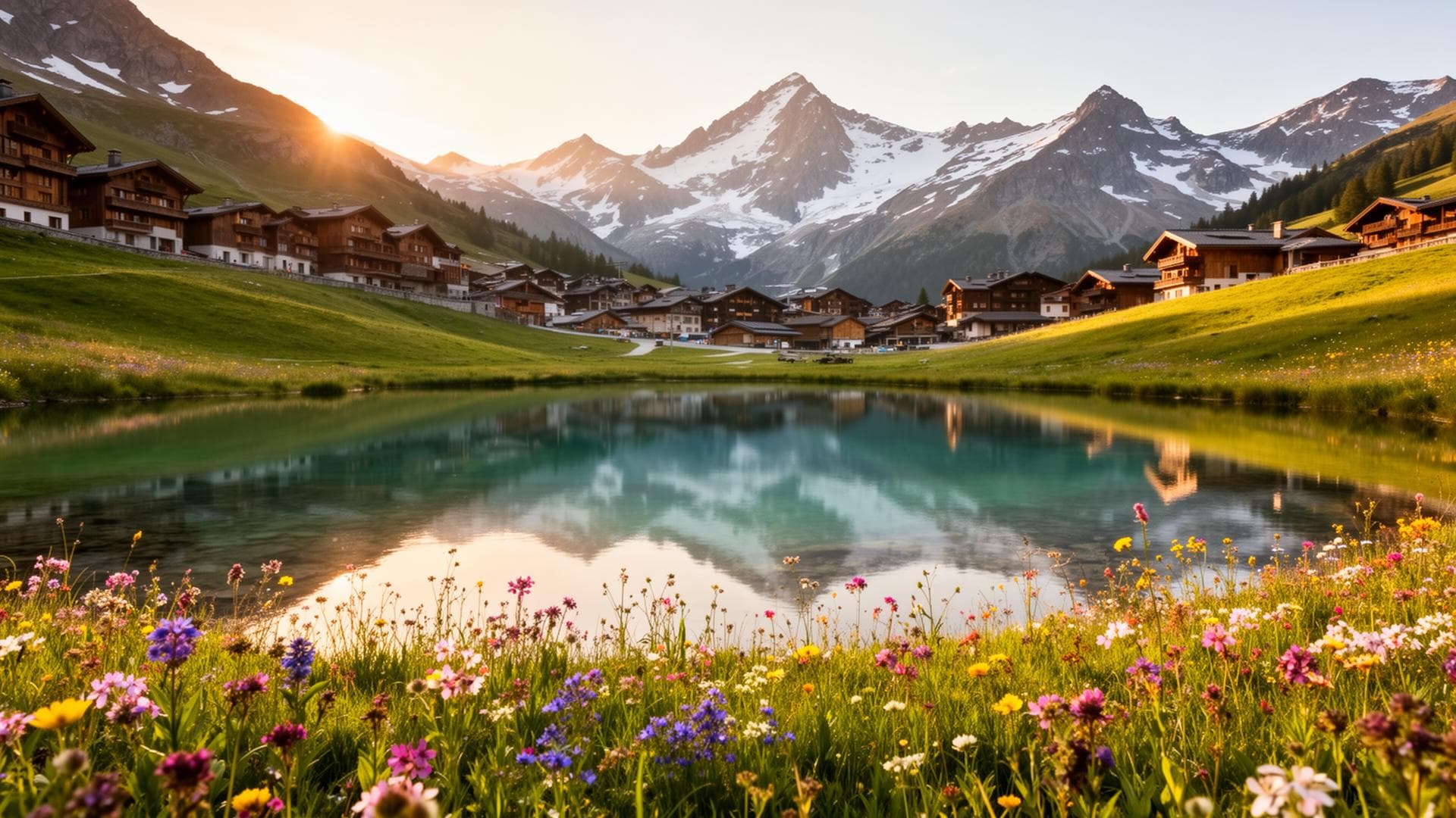 Courchevel 1850 summer alpine landscape